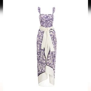 Dragonfly Printed Purple Swimsuit and Saragon Coverup